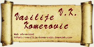 Vasilije Komerović vizit kartica